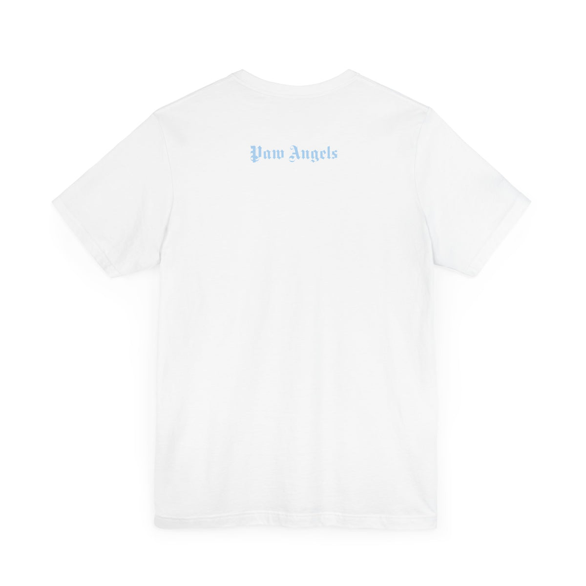 Paw Angels Holy Trinity Cat Graphic T-Shirt in white, back view