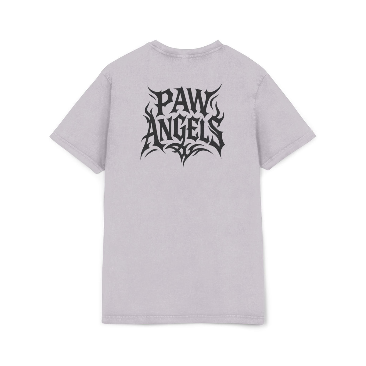 Paw Angels Rebel Angel Acid Washed T-Shirt in soft lilac, back view