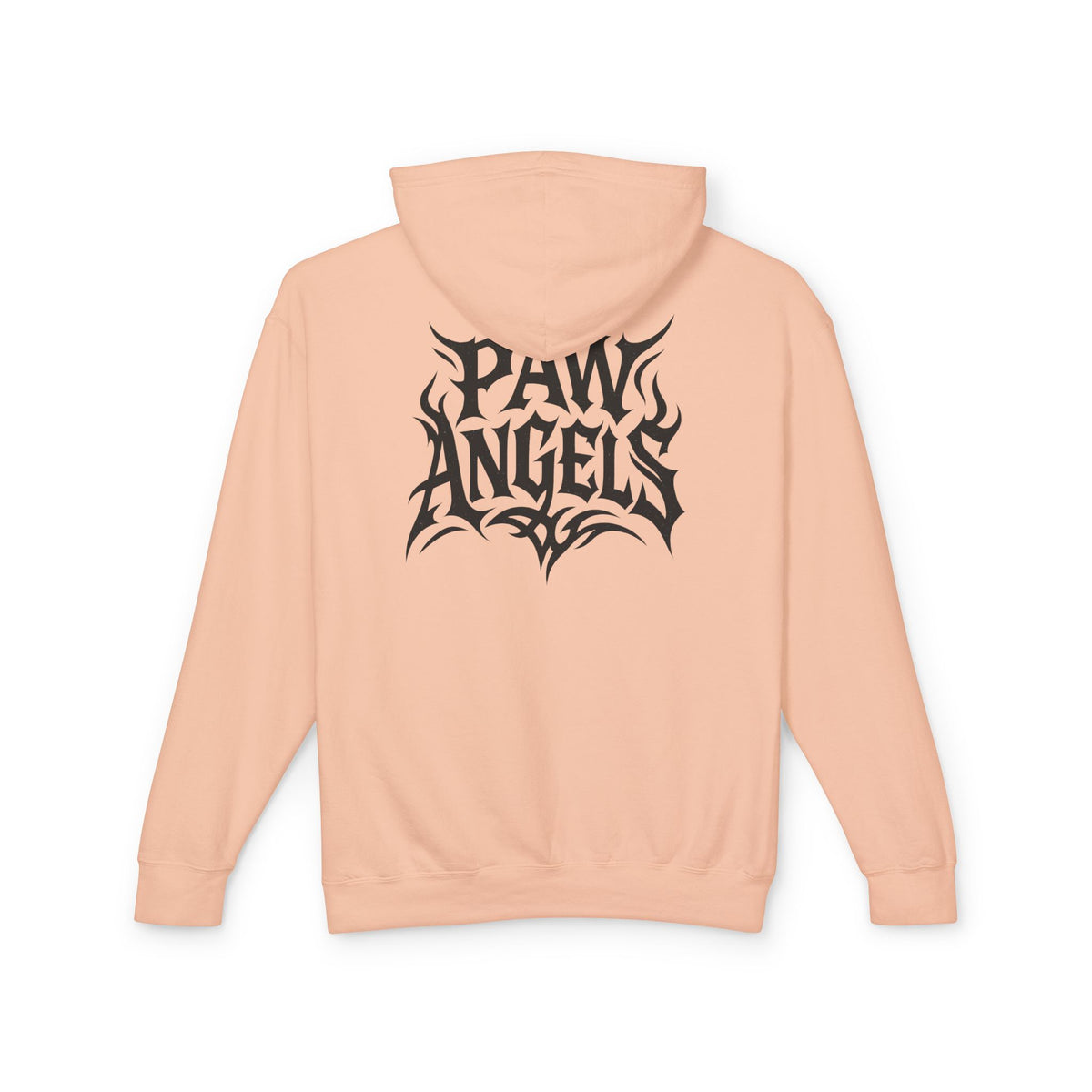 Paw Angels Rebel Angel Cat Graphic Hoodie in peachy, back view