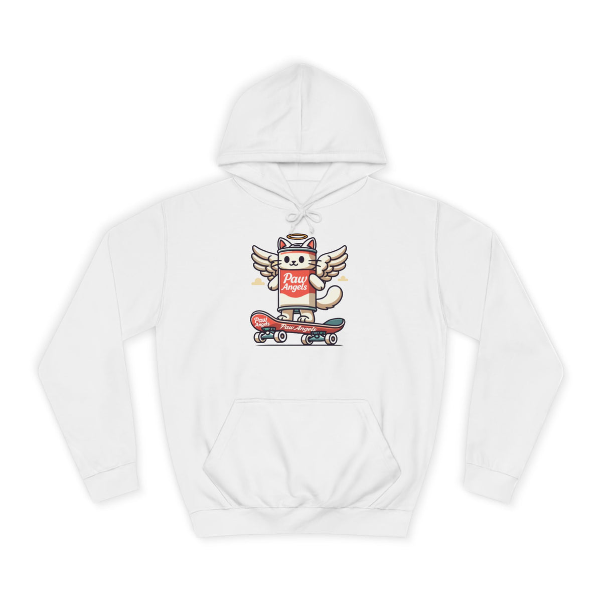 Paw Angels Spray Cat Graphic Hoodie in arctic white, front view