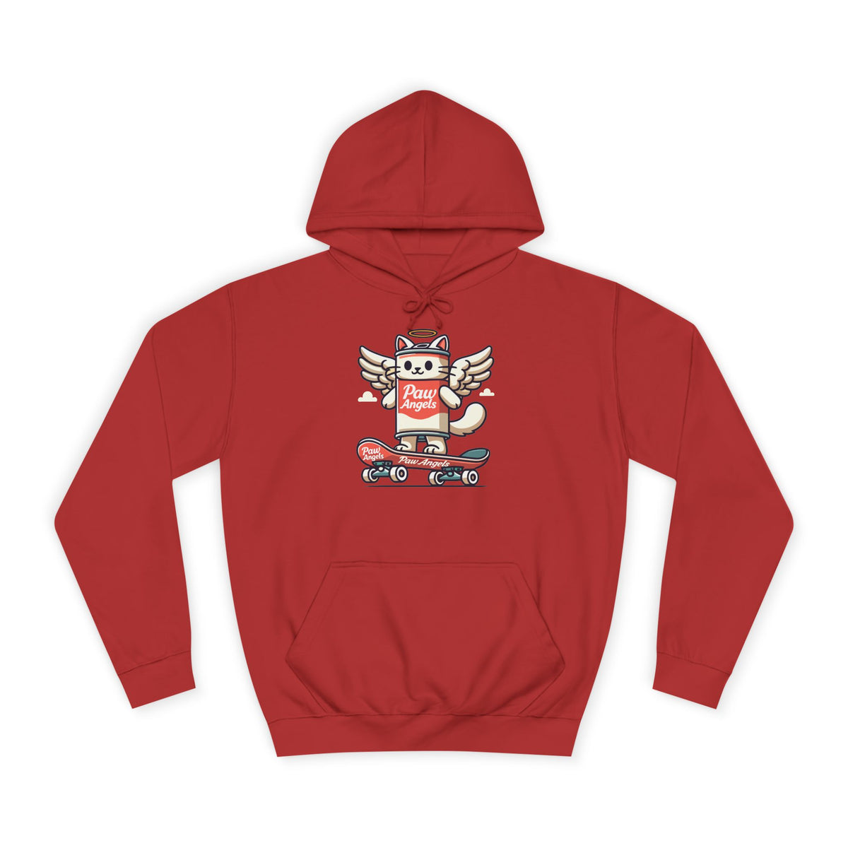 Paw Angels Spray Cat Graphic Hoodie in fire red, front view