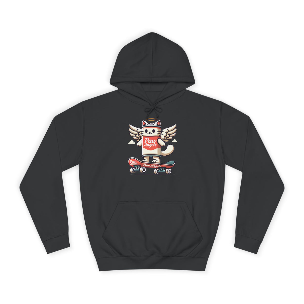 Paw Angels Spray Cat Graphic Hoodie in jet black, front view
