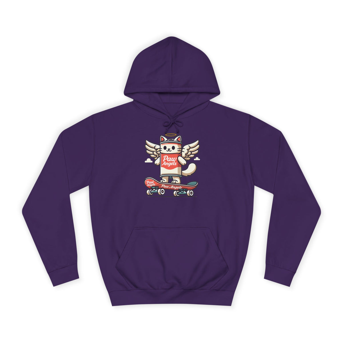 Paw Angels Spray Cat Graphic Hoodie in purple, front view