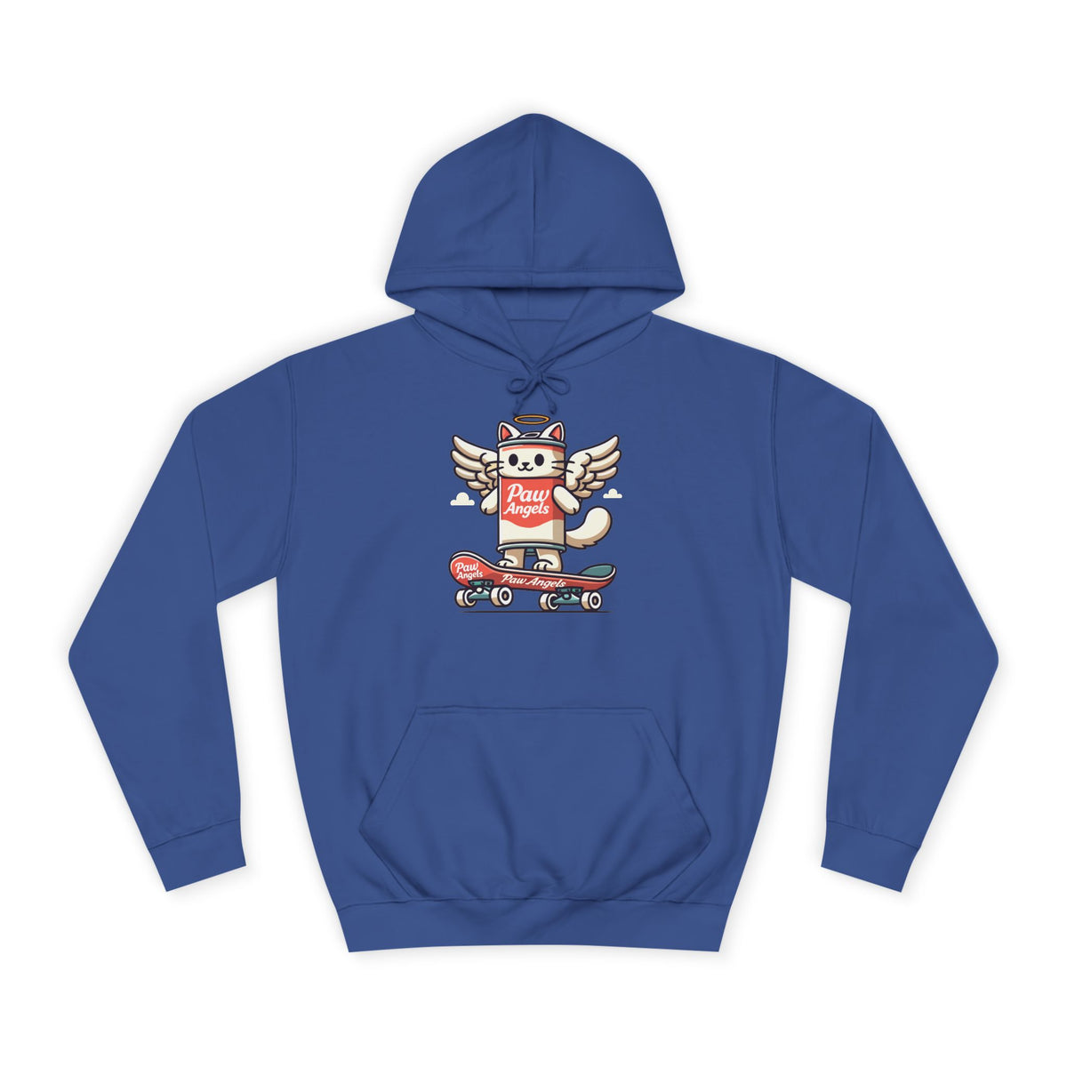 Paw Angels Spray Cat Graphic Hoodie in royal blue, front view