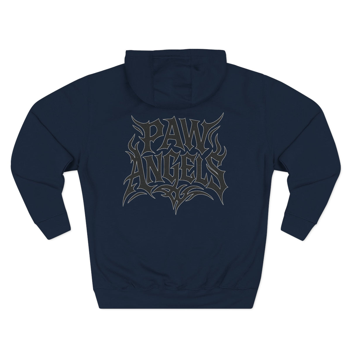 Paw Angels Tribal Logo Graphic Hoodie in navy, front view