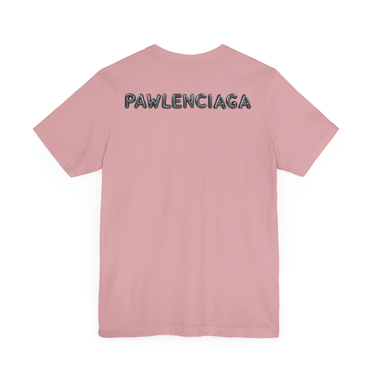 Pawlenciaga Cat Balloon Funny Graphic T-Shirt in orchid, back view