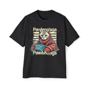 Pawlenciaga cat couture black oversized t shirt parody shirts mens cat tee oversized graphic t shirt cat on a shirt unique gifts for cat lovers front view