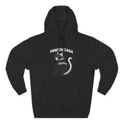 Pawlenciaga Cat With Goggles Back Pose Graphic Black Hoodie, front view