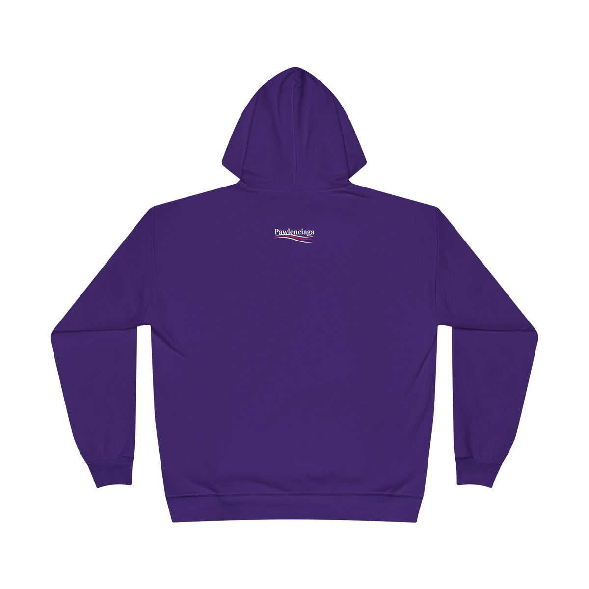 Pawlenciaga Chest Logo Graphic Hoodie in athletic purple, front view