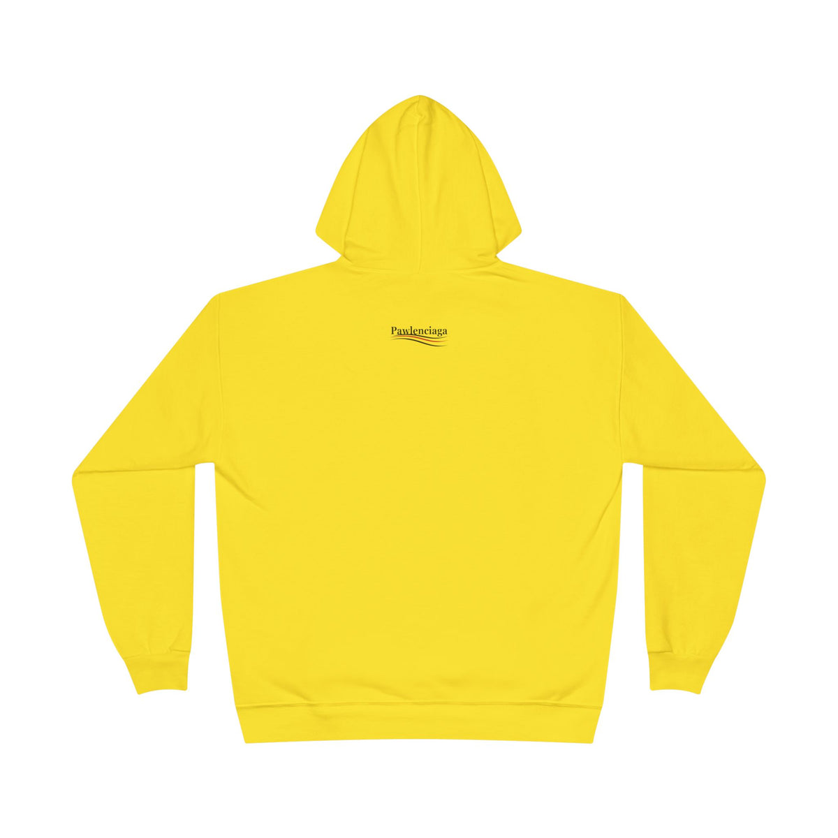 Pawlenciaga Chest Logo Graphic Hoodie in athletic yellow, front view