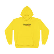 Pawlenciaga Chest Logo Graphic Hoodie in athletic yellow, front view