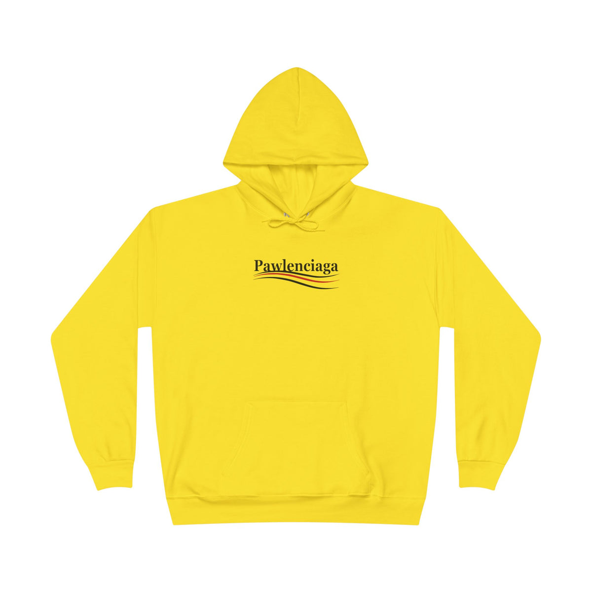 Pawlenciaga Chest Logo Graphic Hoodie in athletic yellow, front view