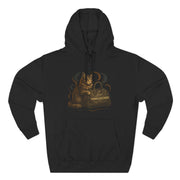 Pawlenciaga Luxe Shopper Cat Graphic Black Hoodie, flat lay