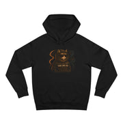 Pawlenciaga Street Smoke Cat Graphic Black Hoodie, flat lay