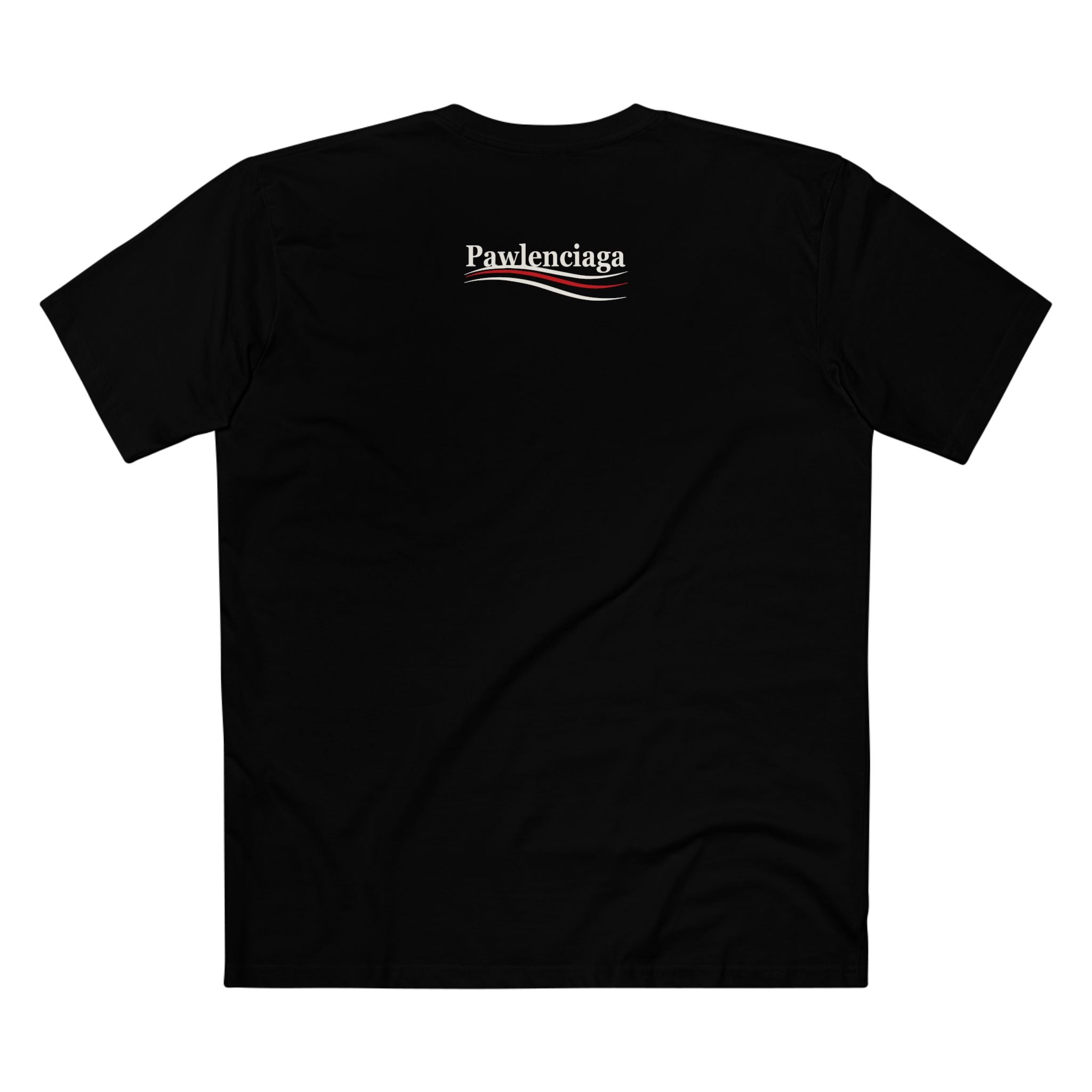 Pawlenciaga Tech Noir Cat Graphic Black T-Shirt, back view