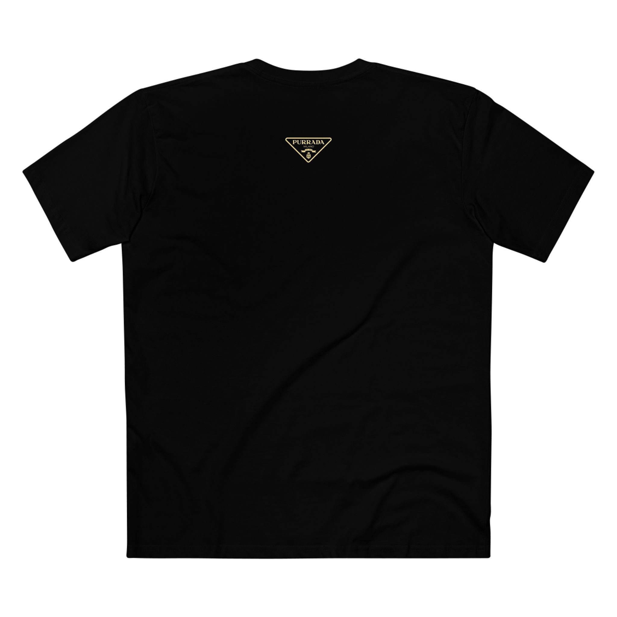 Purrada Boss Cat Graphic Black T-Shirt, back view