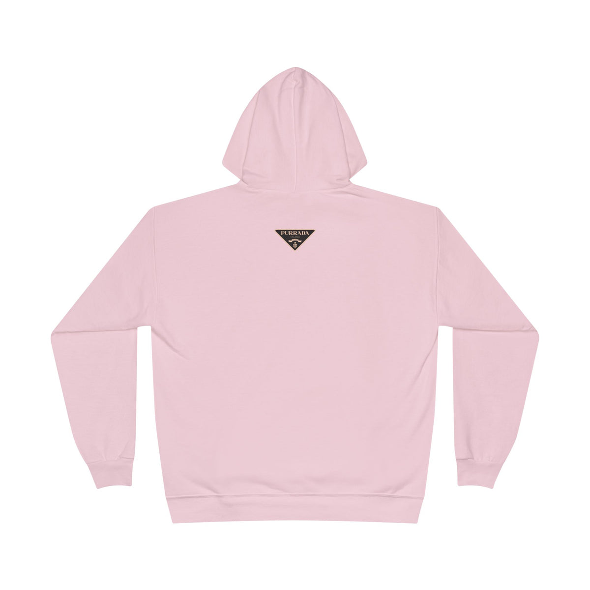 Purrada Noir Bag Cat Graphic Hoodie in pale pink, back view