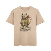 Purrberry Catwalk Icon Graphic Acid Wash Oversized T-Shirt in union beige, front view