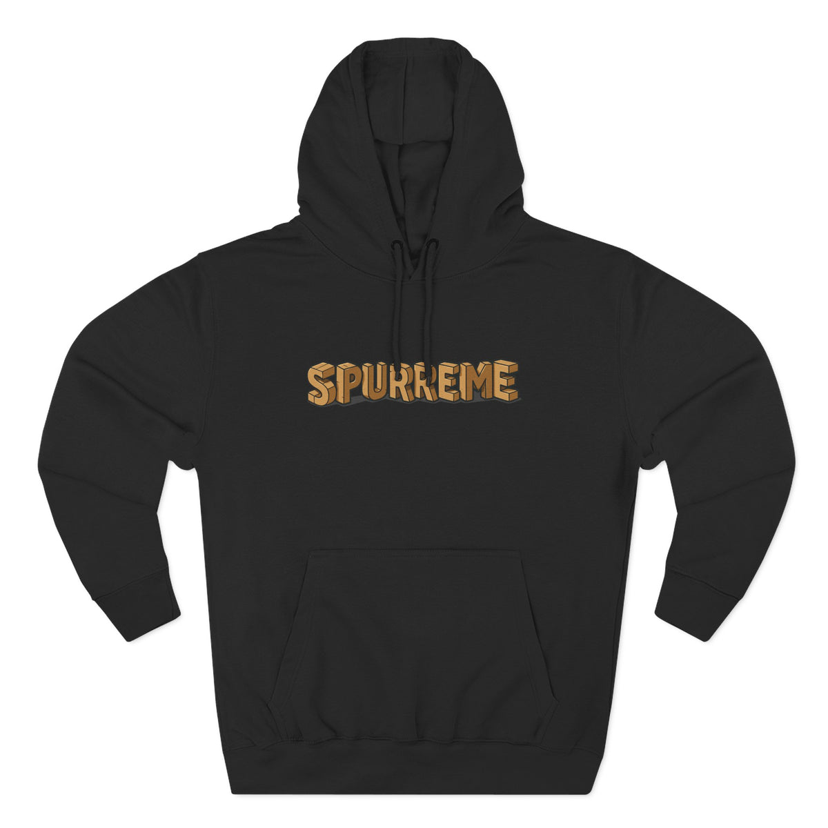 Spurreme Box Addict Cat Graphic Hoodie in black, front view