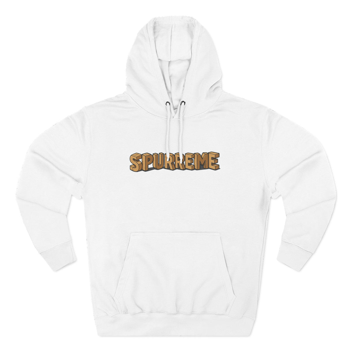 Spurreme Box Addict Cat Graphic Hoodie in white, front view