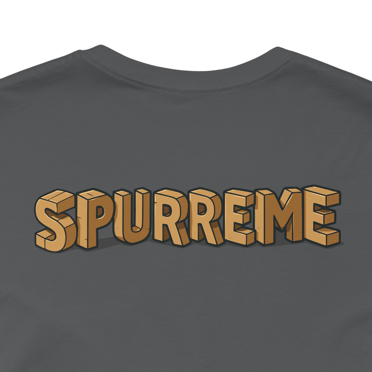Spurreme Box Addict Cat Graphic T-Shirt in asphalt, close-up detail