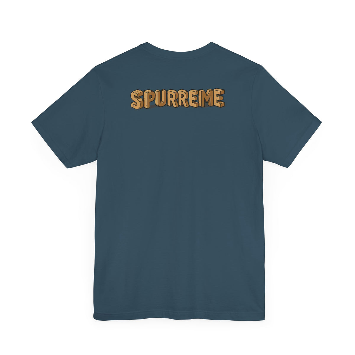 Spurreme Box Addict Cat Graphic T-Shirt in deep teal, back view