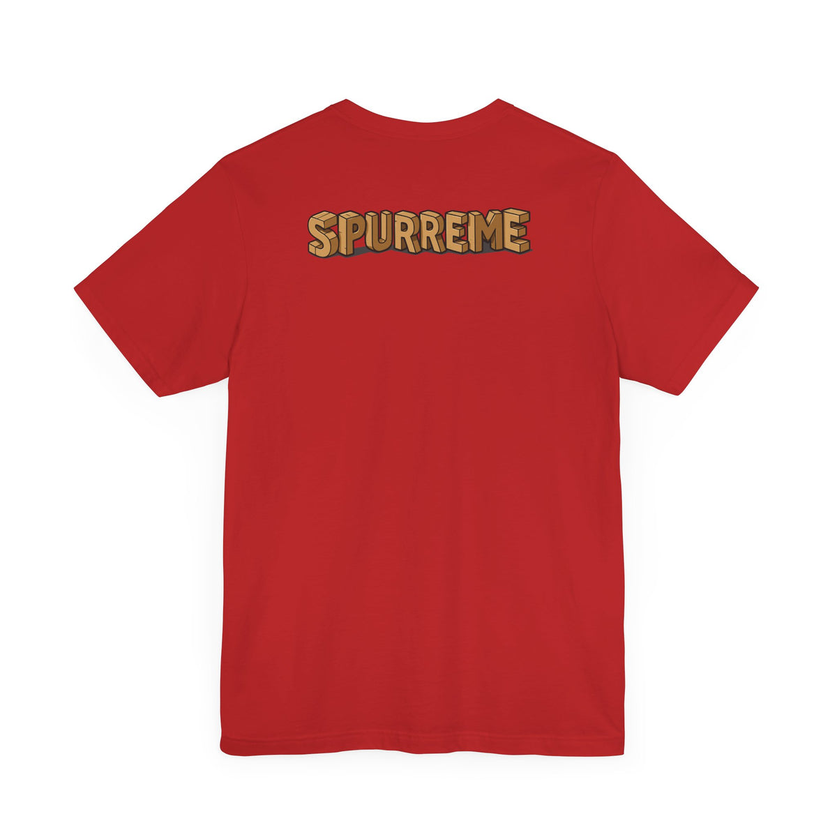 Spurreme Box Addict Cat Graphic T-Shirt in red, back view