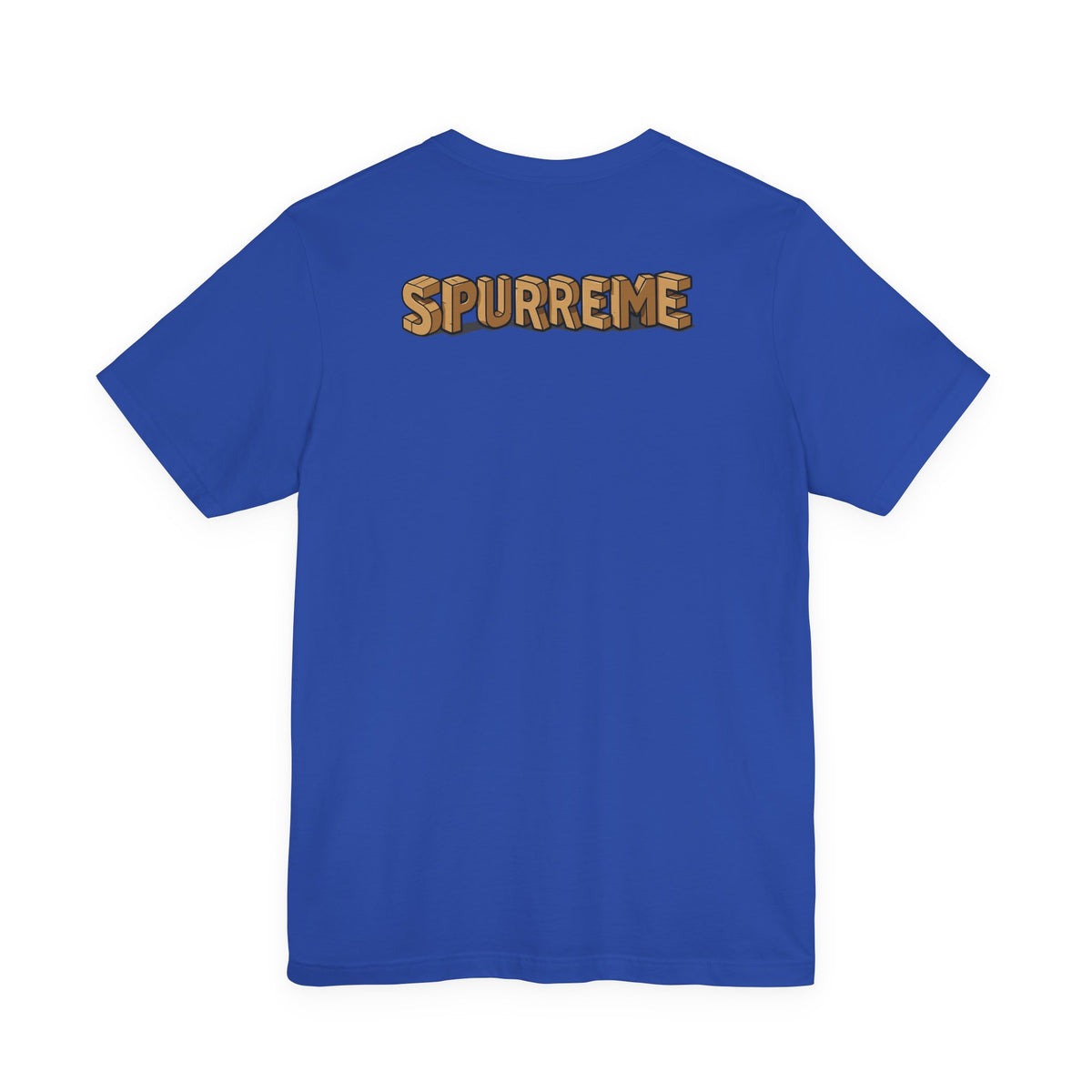 Spurreme Box Addict Cat Graphic T-Shirt in true royal, back view