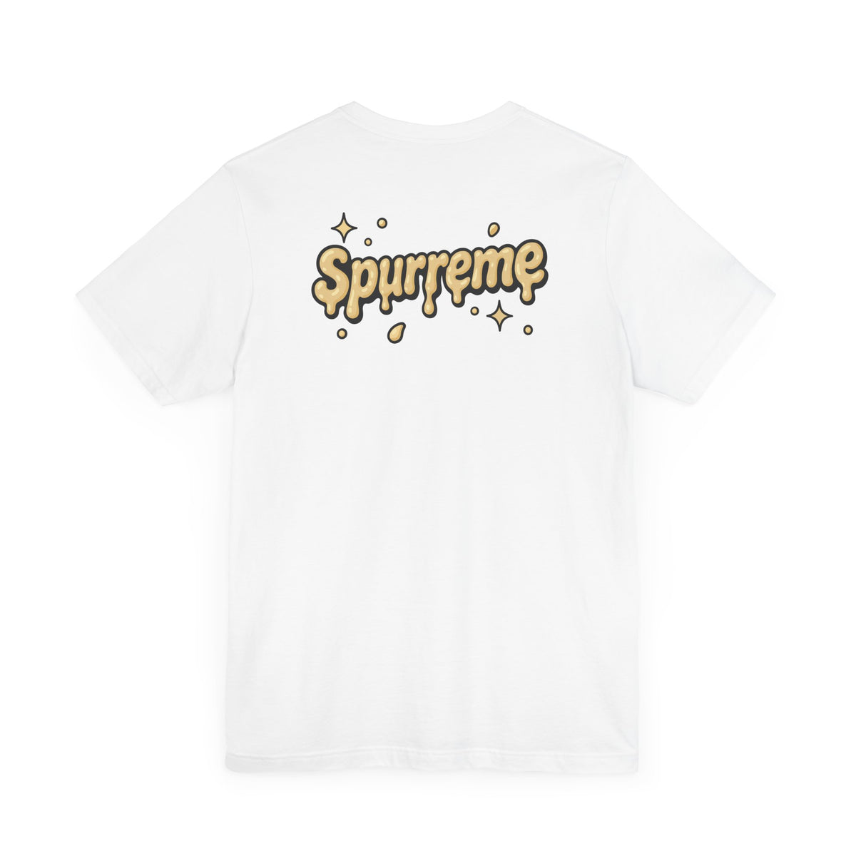 Spurreme Cheddar Cat Drip Graphic T-Shirt in white, front view