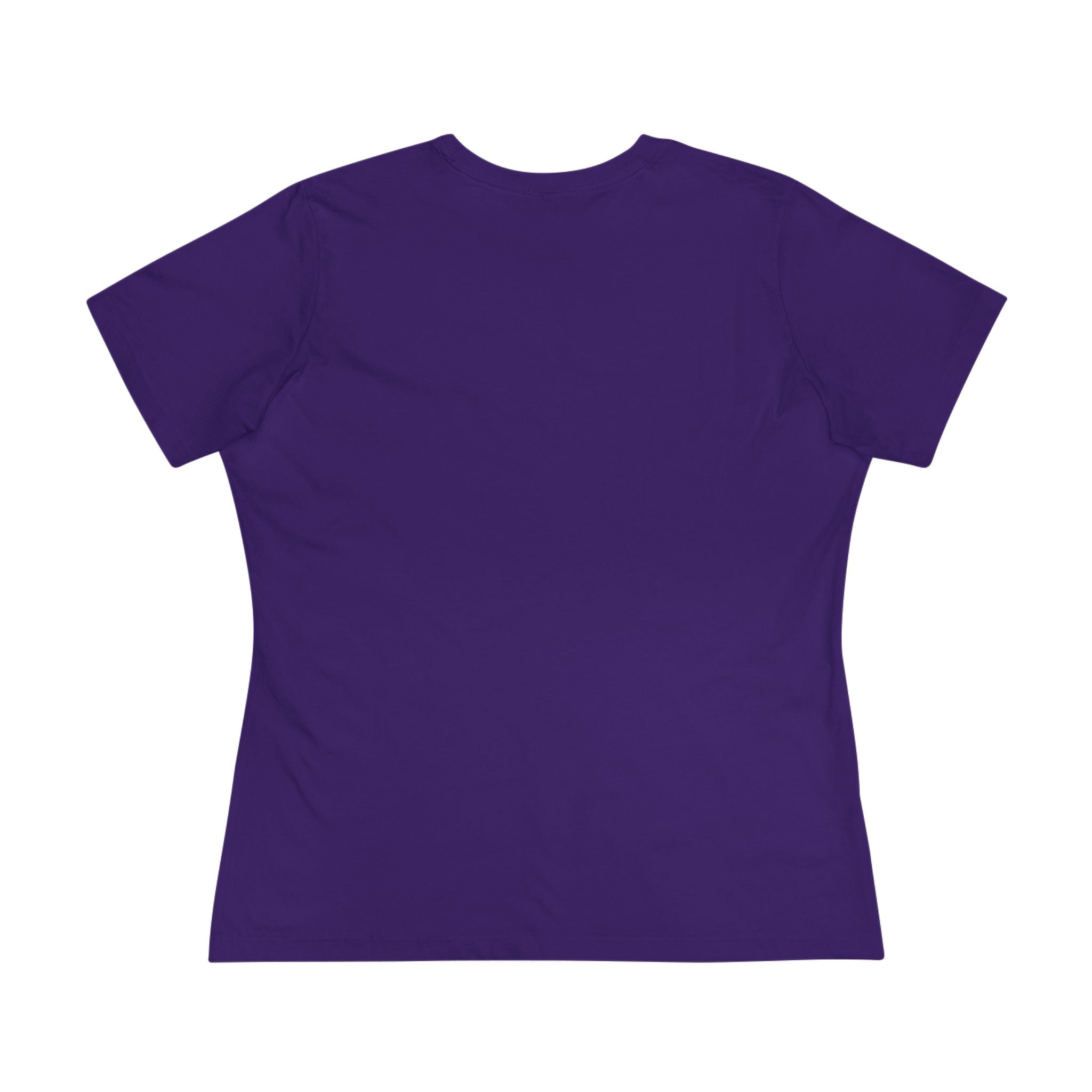 Spurreme Cosmic Cloud Cat Graphic Women's T-Shirt in team purple, back view