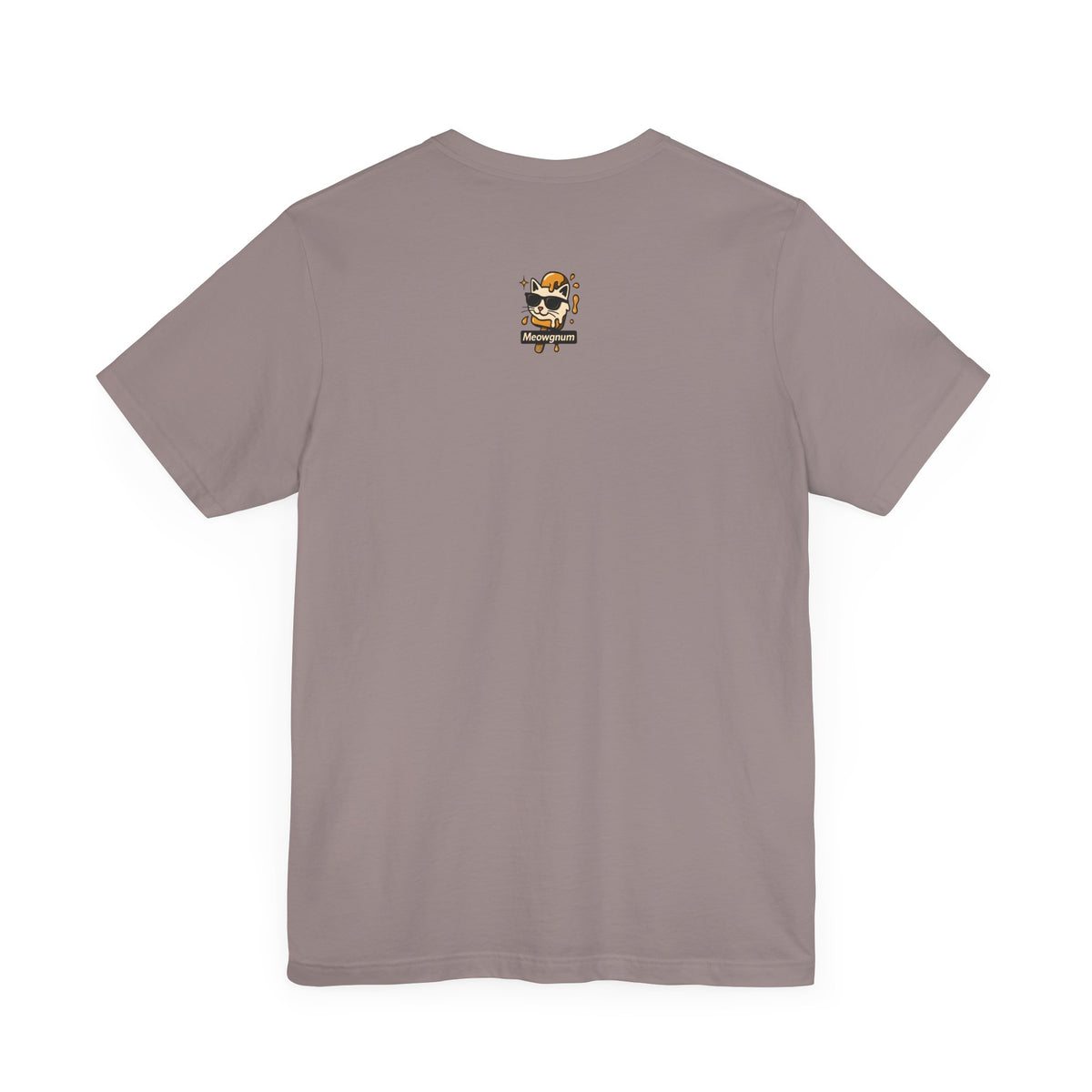 Spurreme Drip Drop Honey Meowgnum Cat Graphic T-Shirt in pebble brown, back view