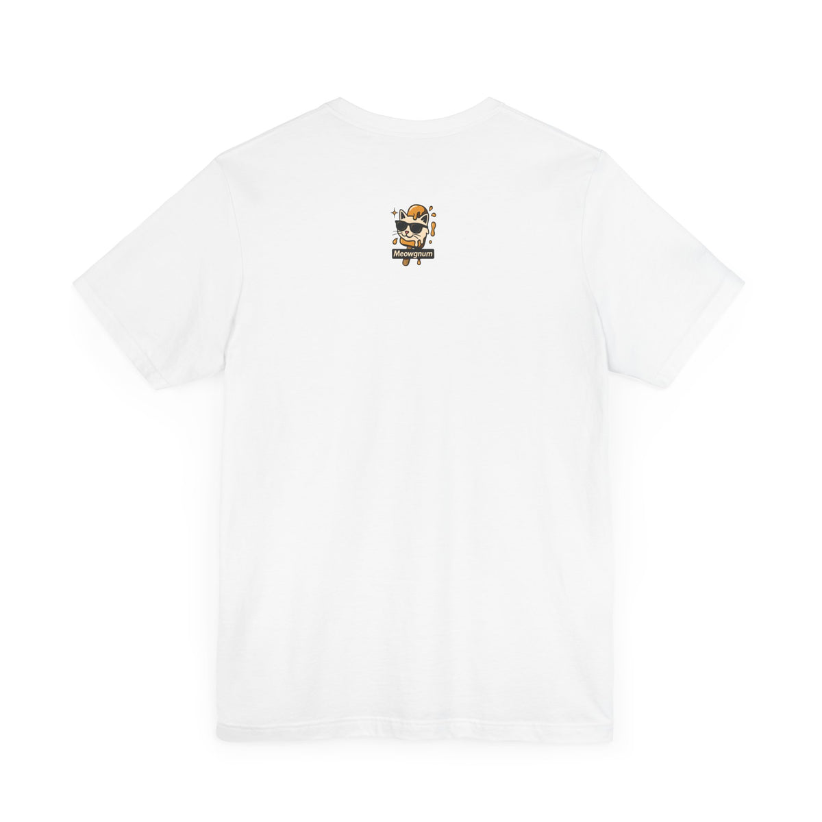 Spurreme Drip Drop Honey Meowgnum Cat Graphic T-Shirt in white, back view
