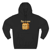 Spurreme Fluffy Loaf Kitty Graphic Cat Lover Hoodie in black, front view