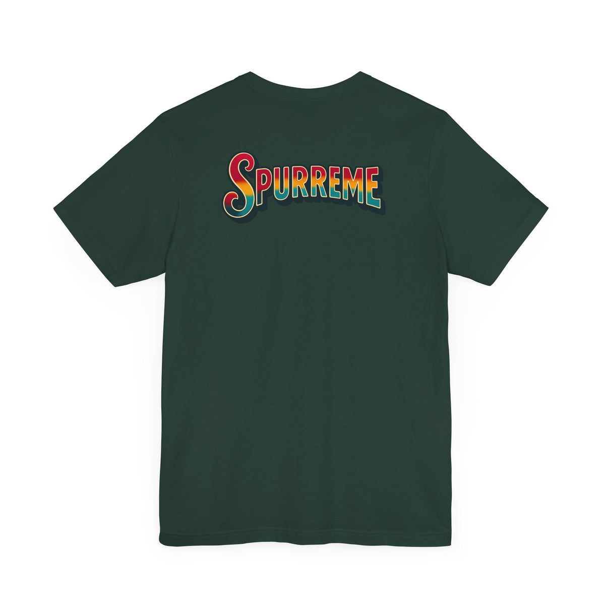 Spurreme Space Explorer Cat Graphic T-Shirt in forest, back view