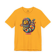 Spurreme Space Explorer Cat Graphic T-Shirt in gold, flat lay