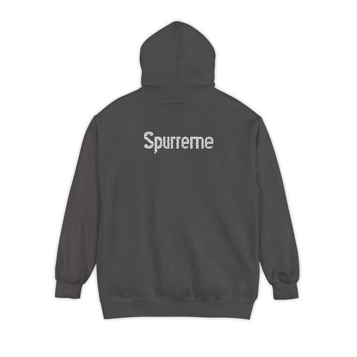 Spurreme Triangular Vision Cat Graphic Hoodie in pepper, back view