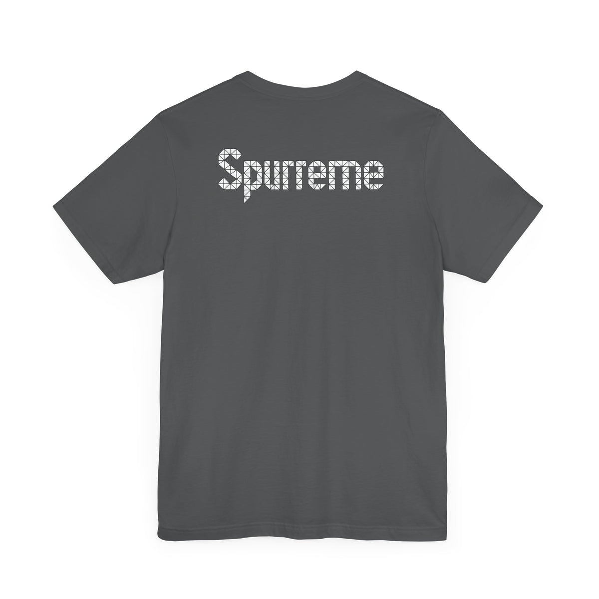 Spurreme Triangular Vision Cat Graphic T-Shirt in asphalt, back view