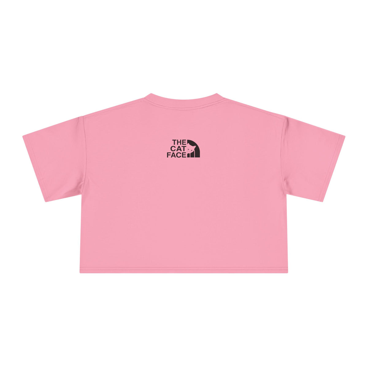 The Cat Face Apres Ski Kitty Women's Crop Top in bubblegum, front view
