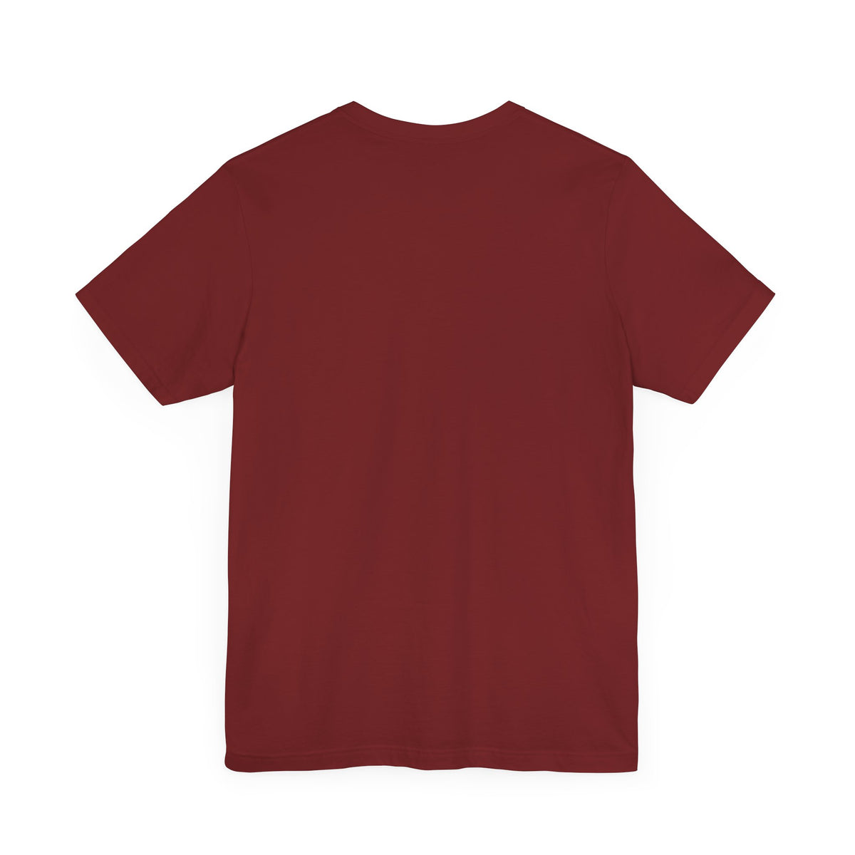 The Cat Face Classic Mini Chest Logo T-Shirt in cardinal, flat lay, back