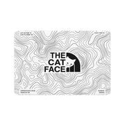 The Cat Face Summit Terrain cat feeding mat white bowl mat by Mad Cat Cartel