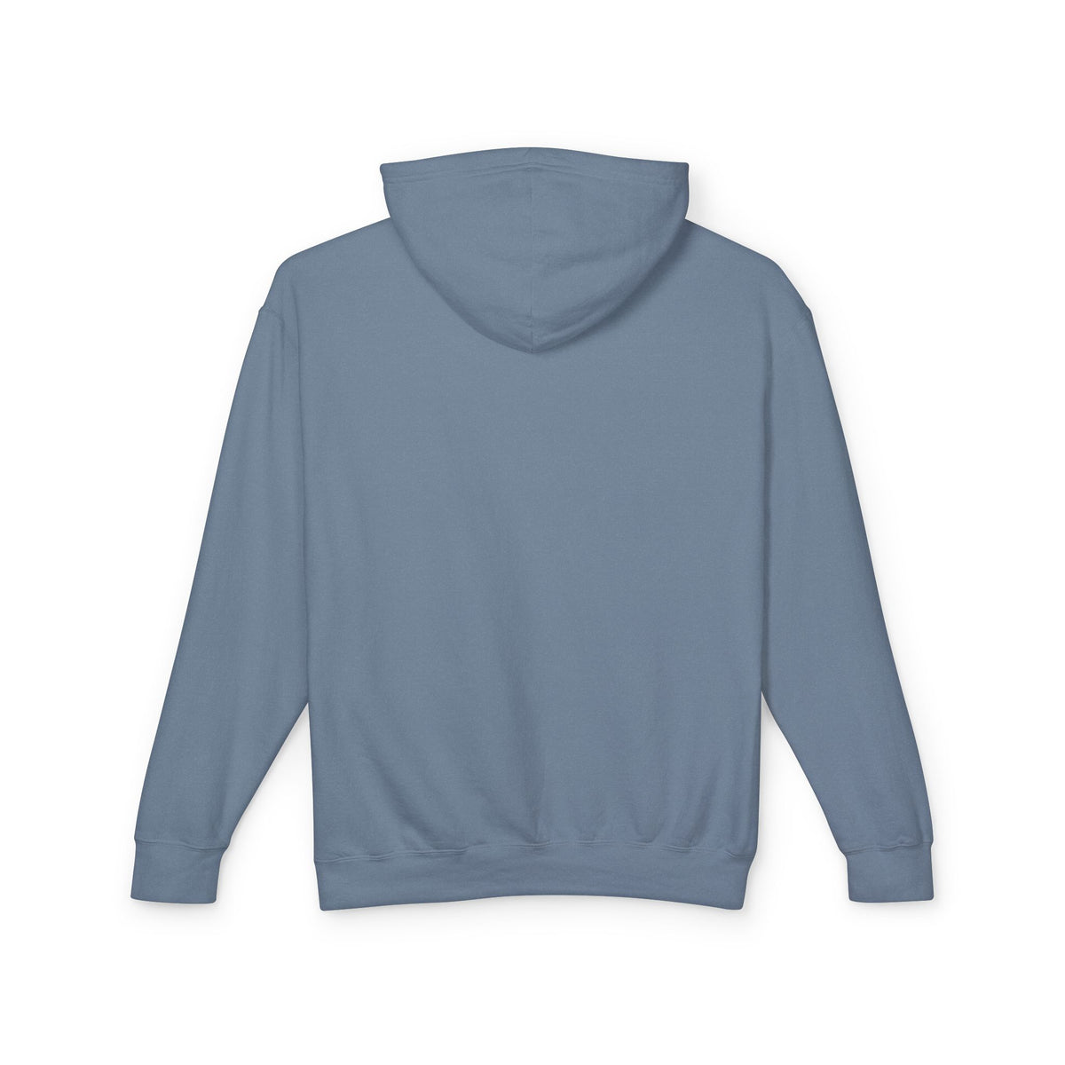 The Cat Face The North Meow Hoodie in blue jean, back view