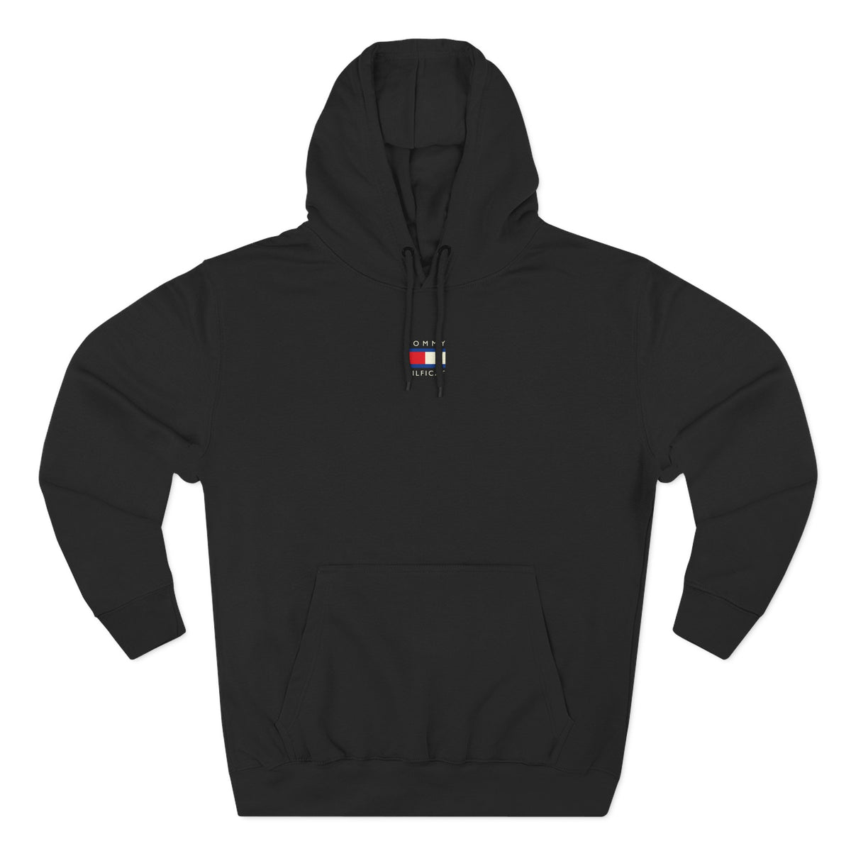 Tommy Hilficat Chest Logo Colorwave Cat Graphic Hoodie in black, front view