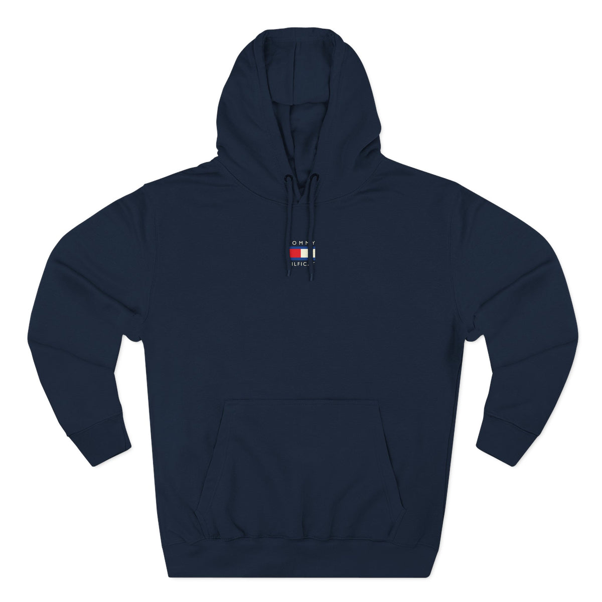 Tommy Hilficat Chest Logo Colorwave Cat Graphic Hoodie in navy, front view