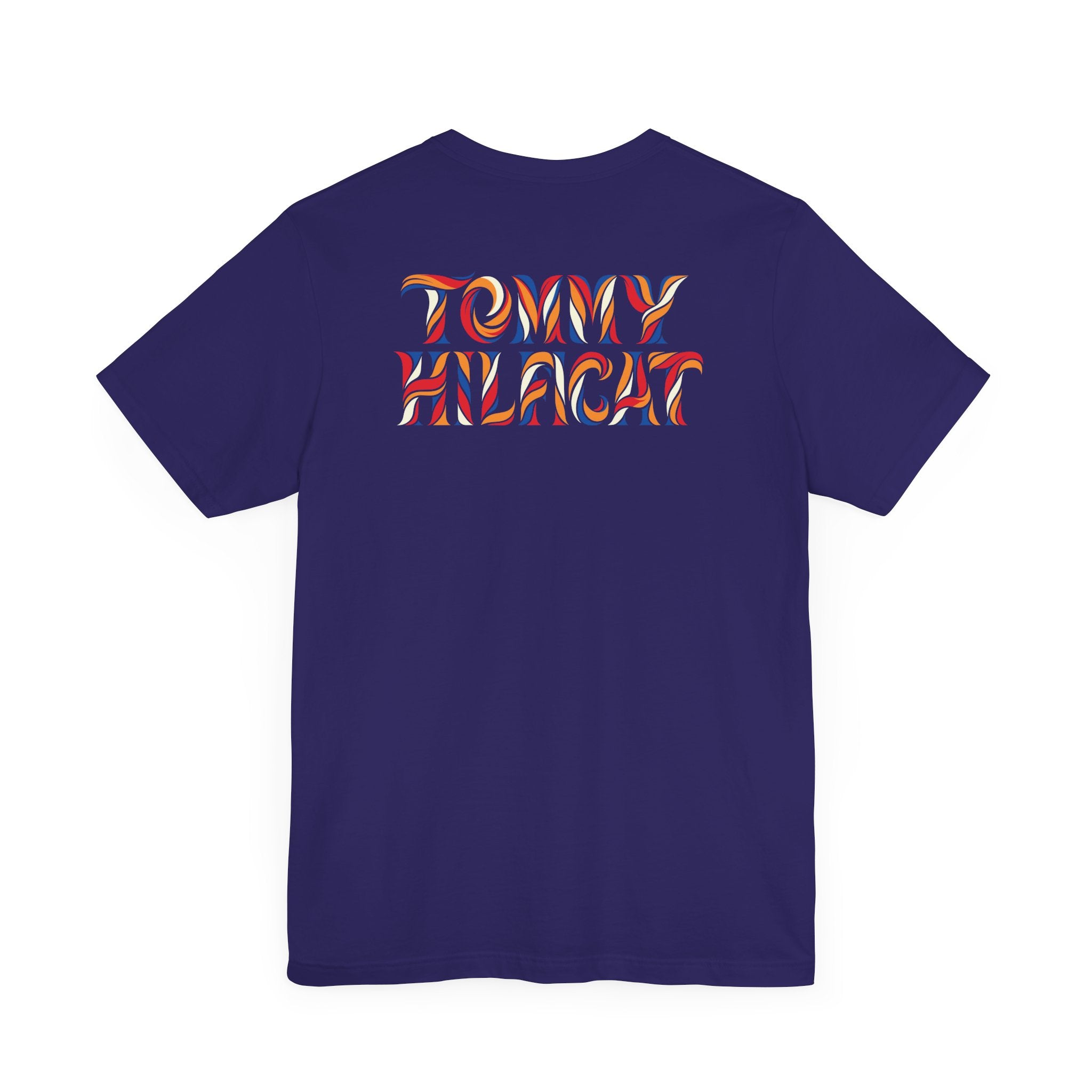 Tommy Hilficat Colorwave Cat Graphic T-Shirt in team navy, flat lay, back