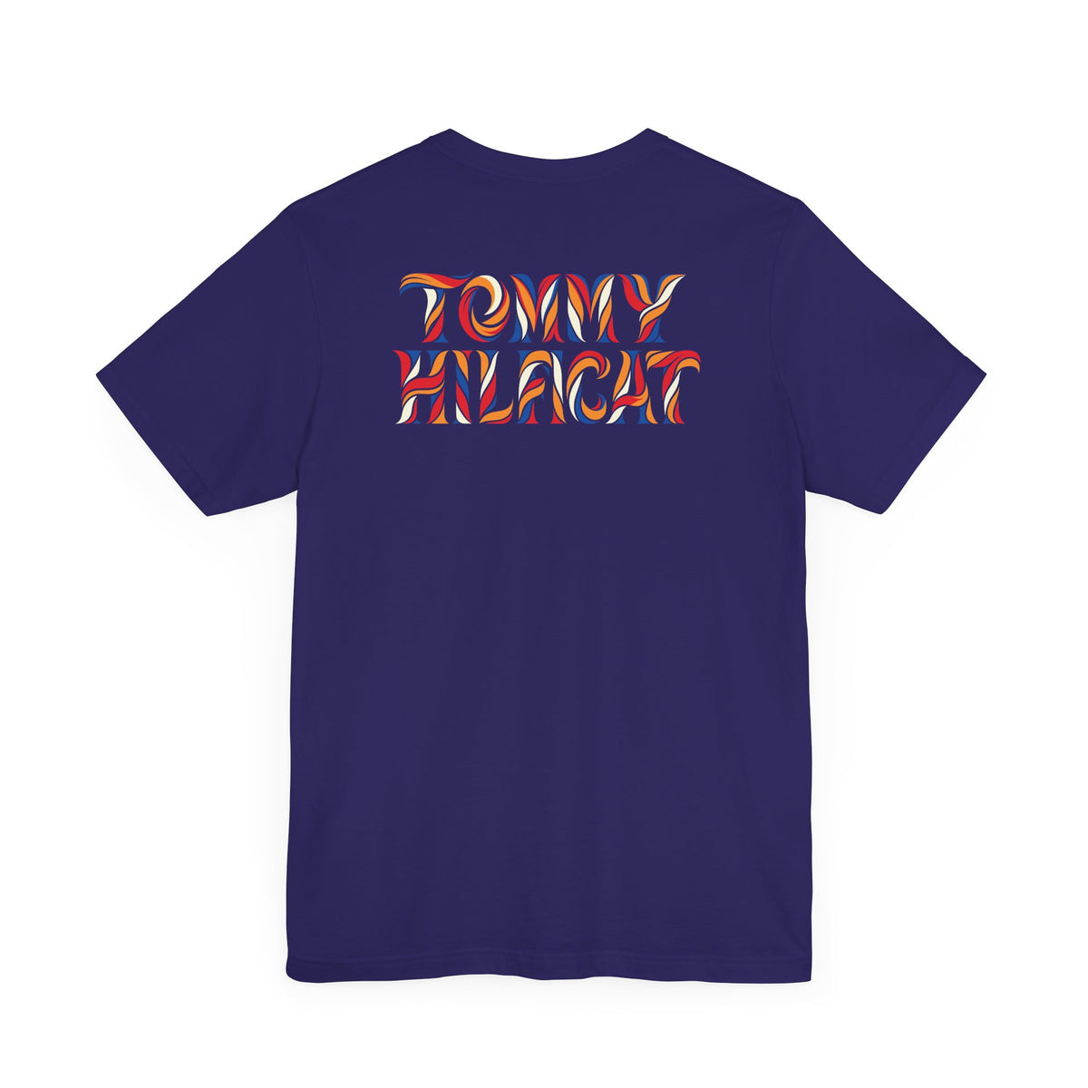 Tommy Hilficat Colorwave Cat Graphic T-Shirt in team navy, flat lay, back