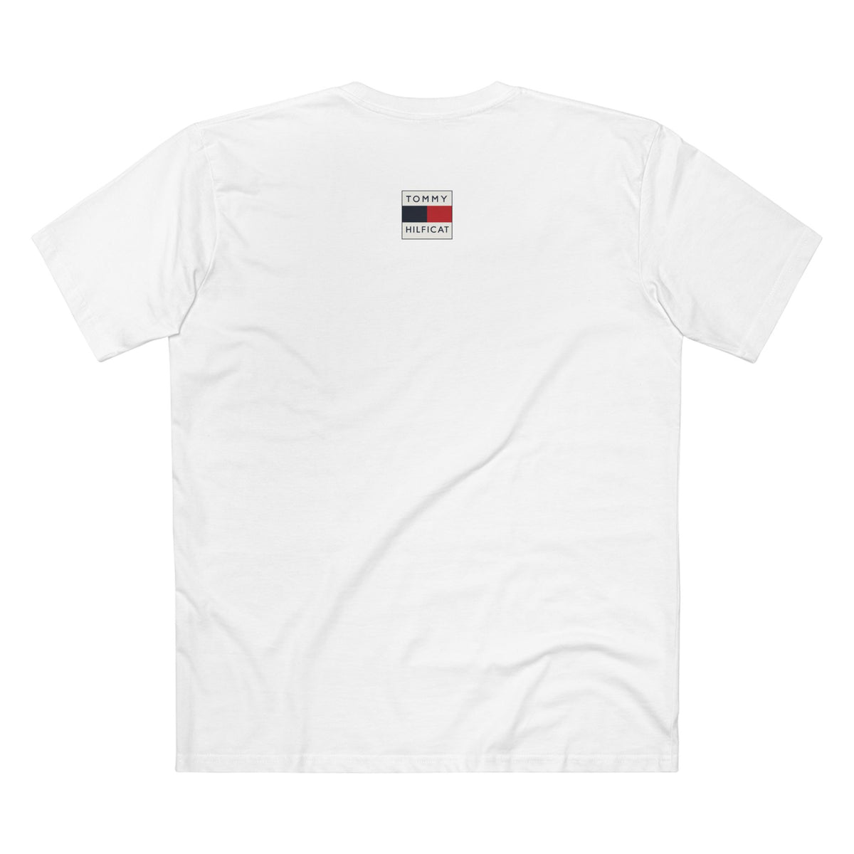 Tommy Hilficat Signature Purr Style Cat Graphic White T-Shirt, back view