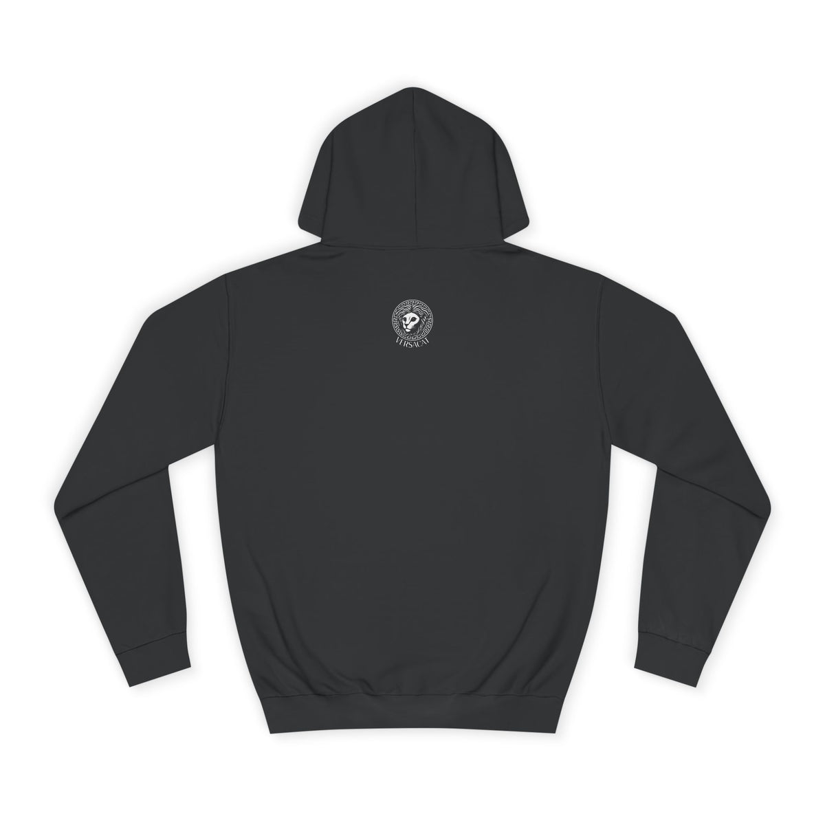 Versacat Chest Logo Cat Graphic Hoodie in jet black, front view