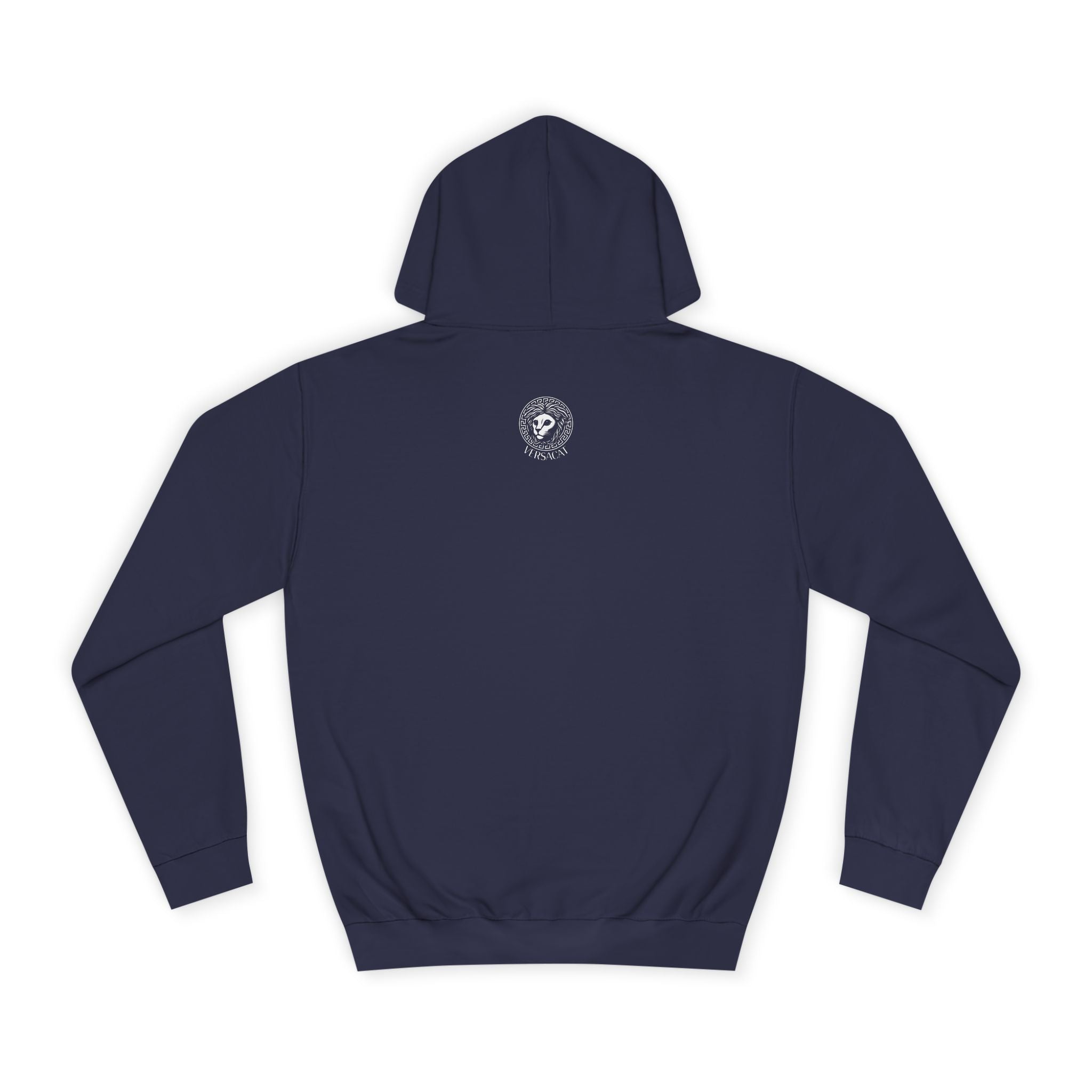Versacat Chest Logo Cat Graphic Hoodie in oxford navy, front view