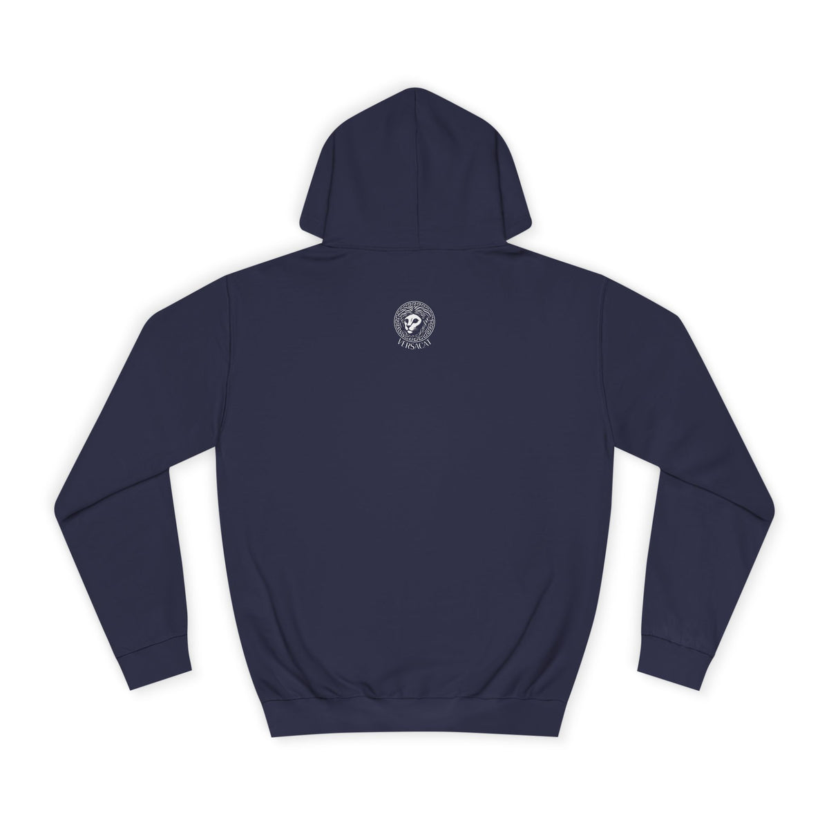 Versacat Chest Logo Cat Graphic Hoodie in oxford navy, front view
