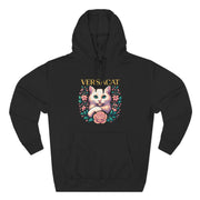 Versacat Pixel Bloom Graphic Hoodie in black, front view